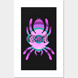 Tarantula Silhouette V143 (Radial) Posters and Art